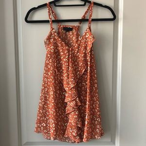 Anthro Orange printed sheer boho tank!